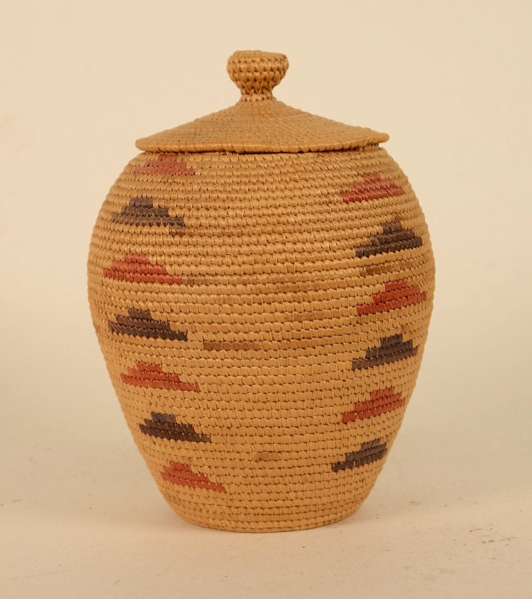 Eskimo Yup'ik Hooper Bay Grass Baskets with Lid
