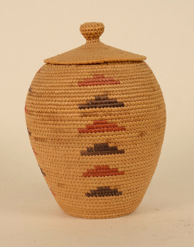 Eskimo Yup'ik Hooper Bay Grass Baskets with Lid