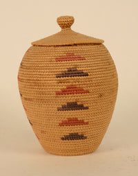 Eskimo Yup'ik Hooper Bay Grass Baskets with Lid