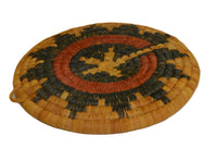 Hopi Coiled basket, Wedding tray motif with deep patina and fine weave.