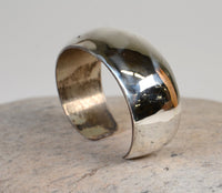 Navajo Sterling Silver Domed Cuff Bracelet / Signed Dick Mike Yazzie