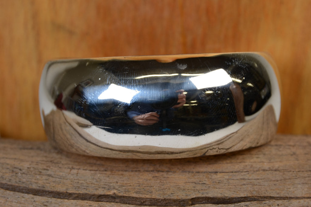Navajo Sterling Silver Domed Cuff Bracelet / Signed Dick Mike Yazzie