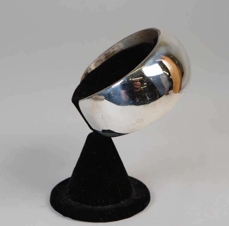 Navajo Sterling Silver Domed Cuff Bracelet / Signed Dick Mike Yazzie