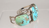 Large Navajo Cuff Bracelet - Sterling Silver and Turquoise