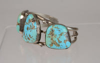 Large Navajo Cuff Bracelet - Sterling Silver and Turquoise