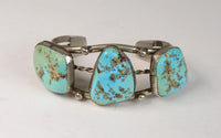 Large Navajo Cuff Bracelet - Sterling Silver and Turquoise