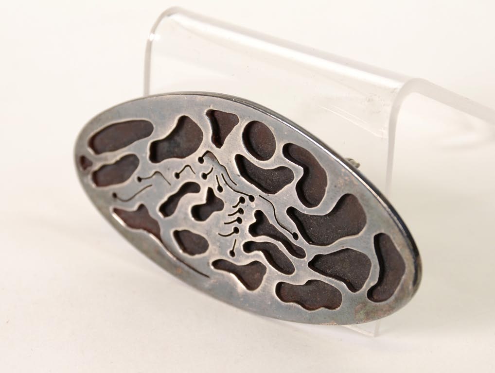 Hopi Silver Overlay Pin