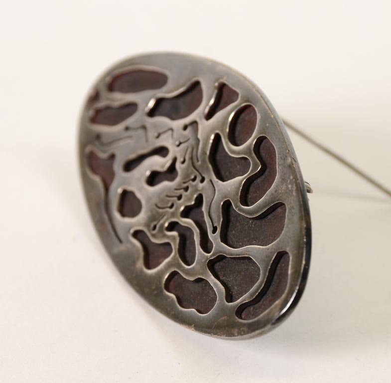 Hopi Silver Overlay Pin