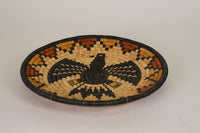 Hopi Coiled Basket Tray Eagle Motif