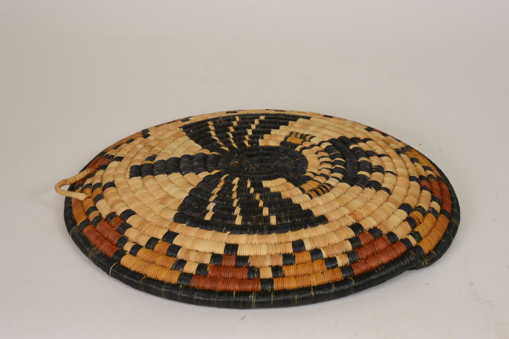 Hopi Coiled Basket Tray Eagle Motif