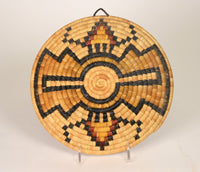 Hopi Coiled Basket Tray with Water-Bug / Storm Clouds and Lightning motif