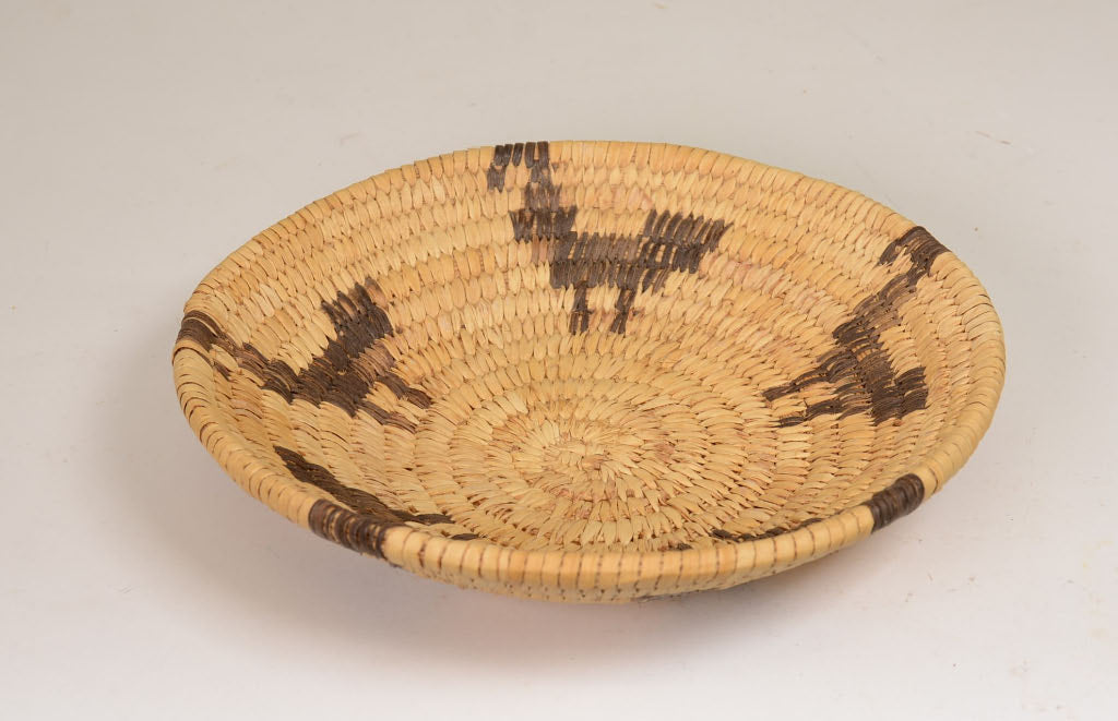 Papago Coiled Basket Tray with animals