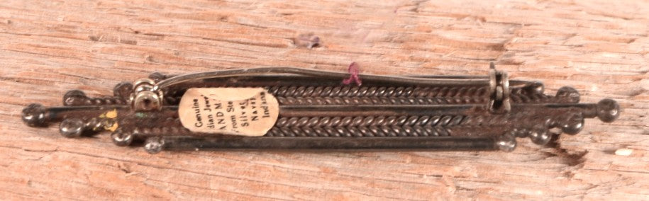 Navajo Rectangle Sterling Silver Pin