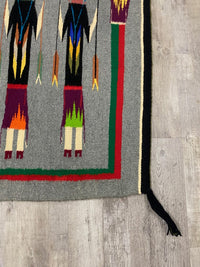 Navajo Rug Yei Figures Holding Arrows