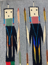 Navajo Rug Yei Figures Holding Arrows