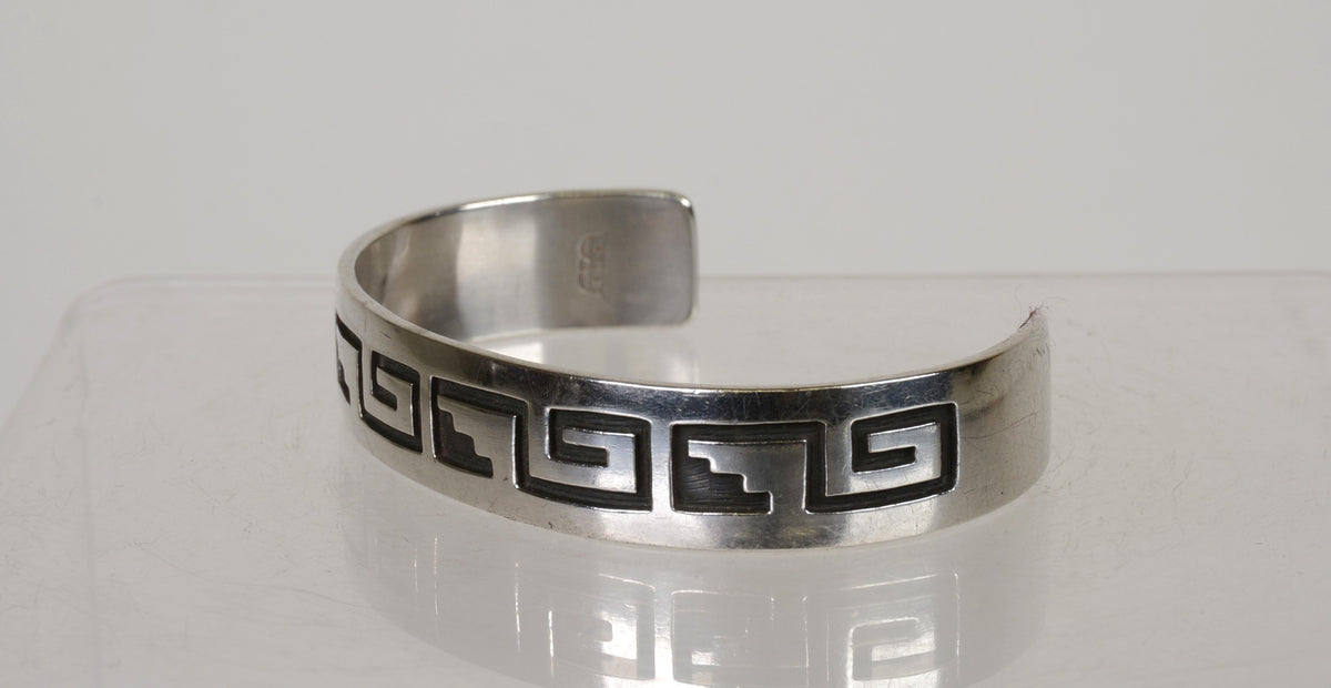 Hopi Cuff Bracelet Silver Overlay by Manuel Hoyungowa (ca. 1953–2011)