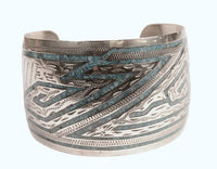Mexico Alpaca Silver Tin Cuff Bracelet