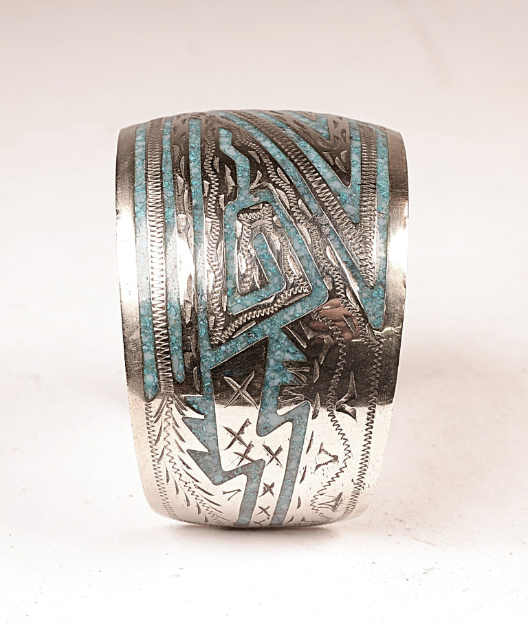 Mexico Alpaca Silver Tin Cuff Bracelet