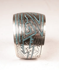 Mexico Alpaca Silver Tin Cuff Bracelet