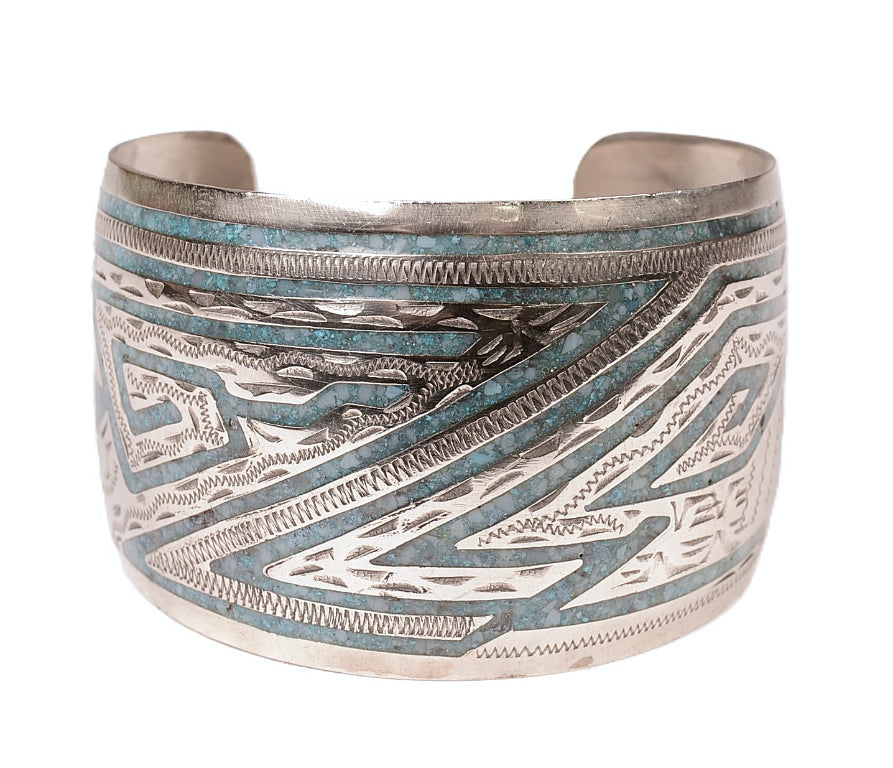 Mexico Alpaca Silver Tin Cuff Bracelet