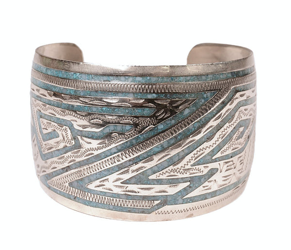Mexico Alpaca Silver Tin Cuff Bracelet