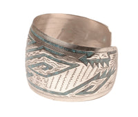 Mexico Alpaca Silver Tin Cuff Bracelet