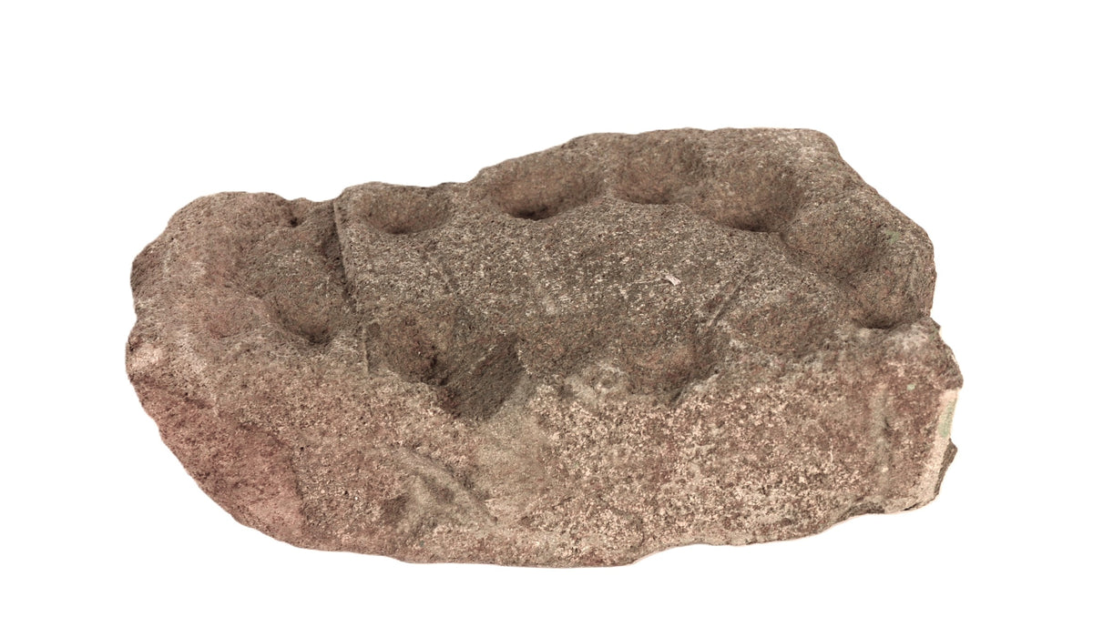 Green Stone with Circular Depressions 2 Sided Artifact