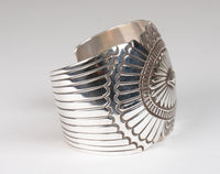 Navajo Sterling Silver Cuff Bracelet by P. Platero