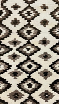 Navajo Rug with Natural wool tones: Storm Cloud Motif