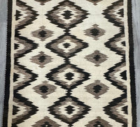 Navajo Rug with Natural wool tones: Storm Cloud Motif