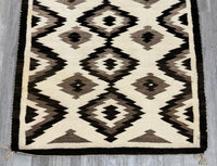 Navajo Rug with Natural wool tones: Storm Cloud Motif