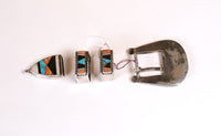 Zuni Inlay Ranger Belt Buckle Inlay 4 Piece