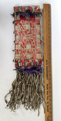 Very fine Sioux Quilled Tobacco Bag Late 19th Century