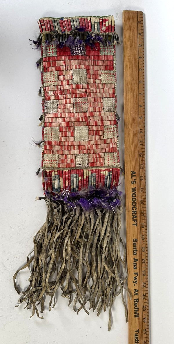 Very fine Sioux Quilled Tobacco Bag Late 19th Century