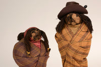 Very Rare Applehead Skookum Dolls: 2 Dolls on a Stand