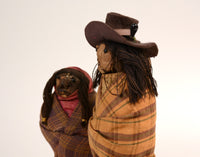 Very Rare Applehead Skookum Dolls: 2 Dolls on a Stand