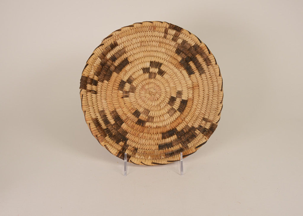 Papago Coiled Basket with Birds in Flight