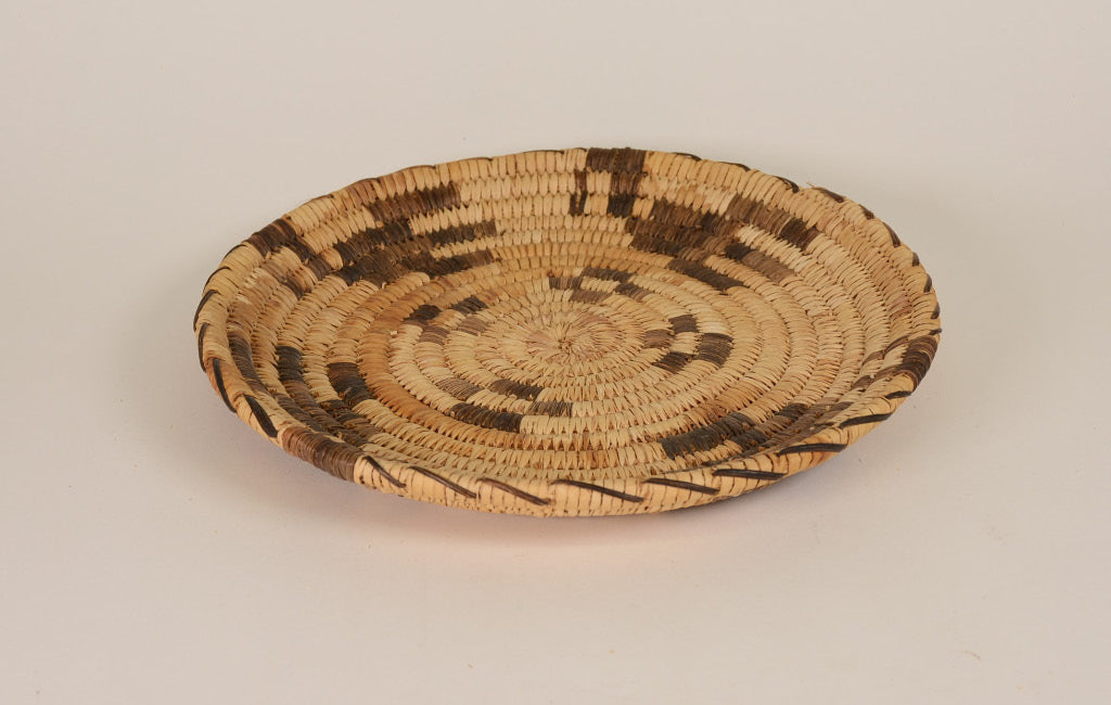 Papago Coiled Basket with Birds in Flight