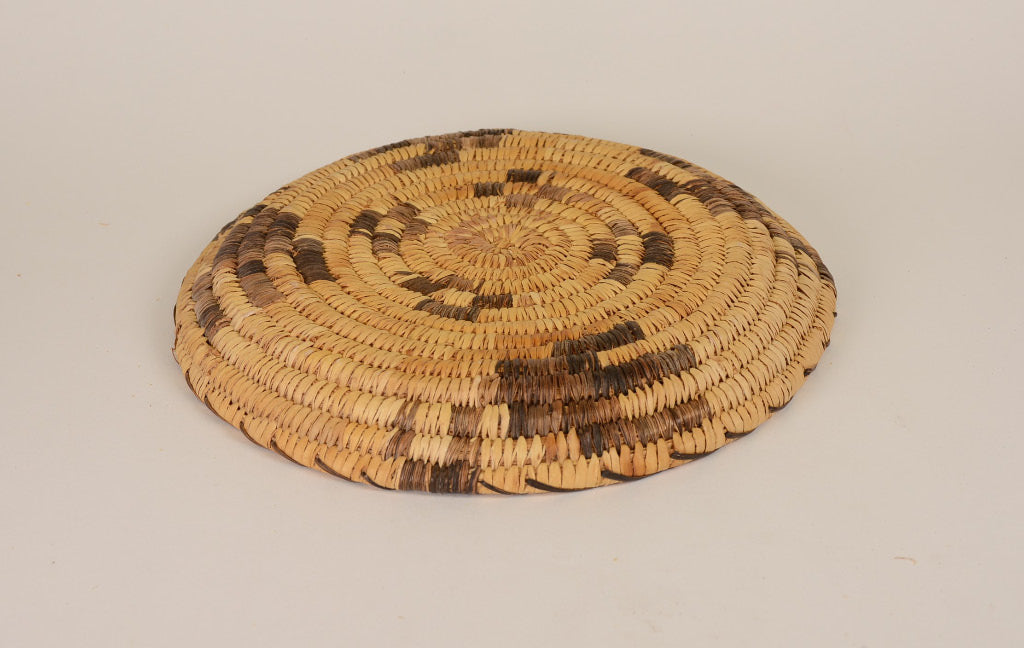 Papago Coiled Basket with Birds in Flight