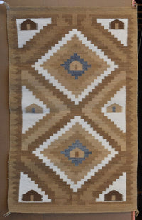 Beautiful Navajo Hogan Pictorial Rug in Earth Tones