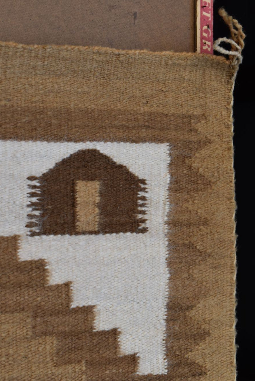 Beautiful Navajo Hogan Pictorial Rug in Earth Tones