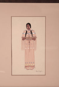 Kiowa Gouache Painting By Acee Blue Eagle