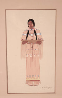 Kiowa Gouache Painting By Acee Blue Eagle