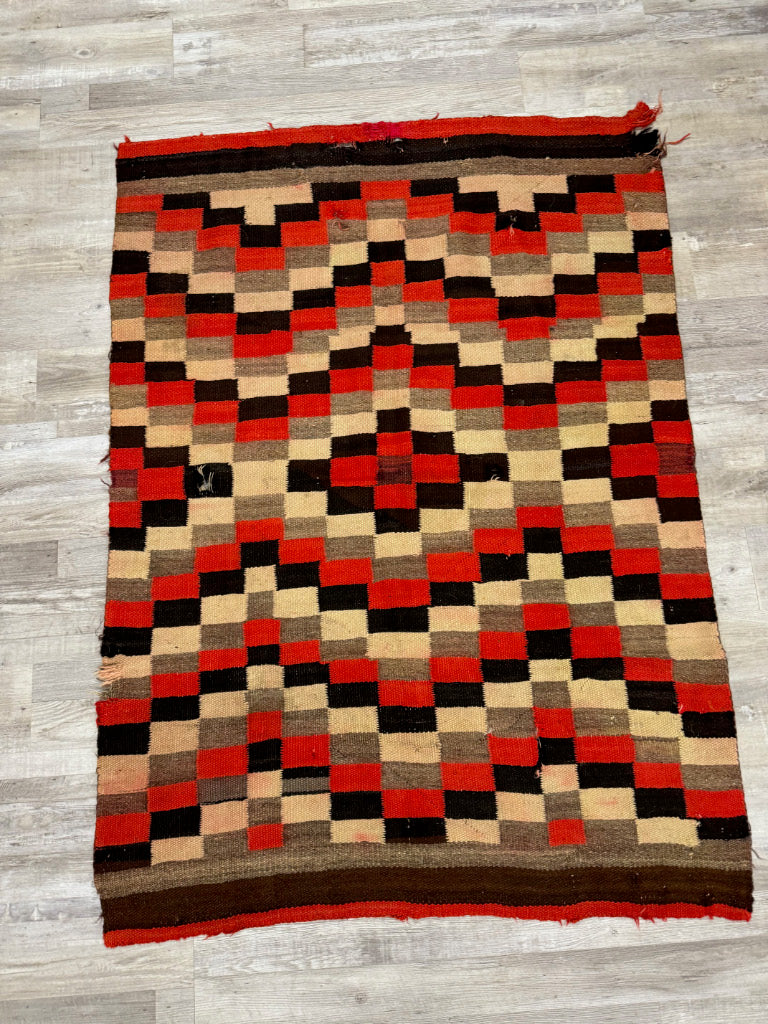 Navajo Transitional Period Checkered Blanket