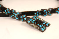 Concho Belt Silver and Turquoise by Daniel Martinez
