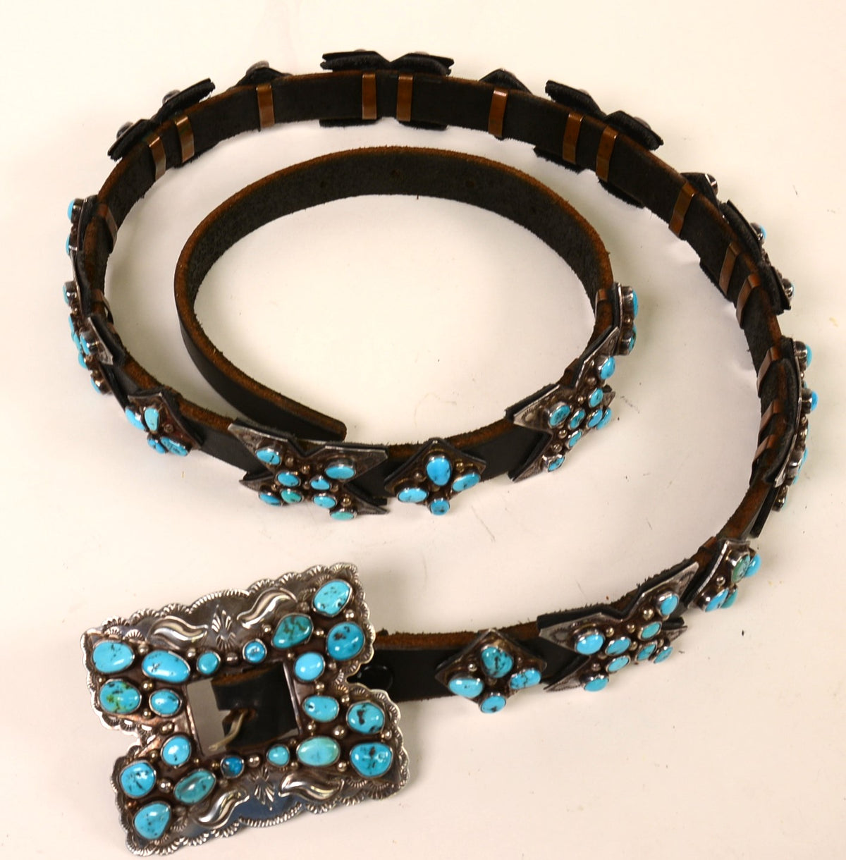 Concho Belt Silver and Turquoise by Daniel Martinez