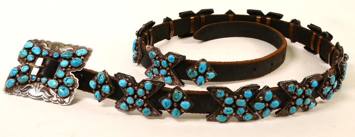 Concho Belt Silver and Turquoise by Daniel Martinez
