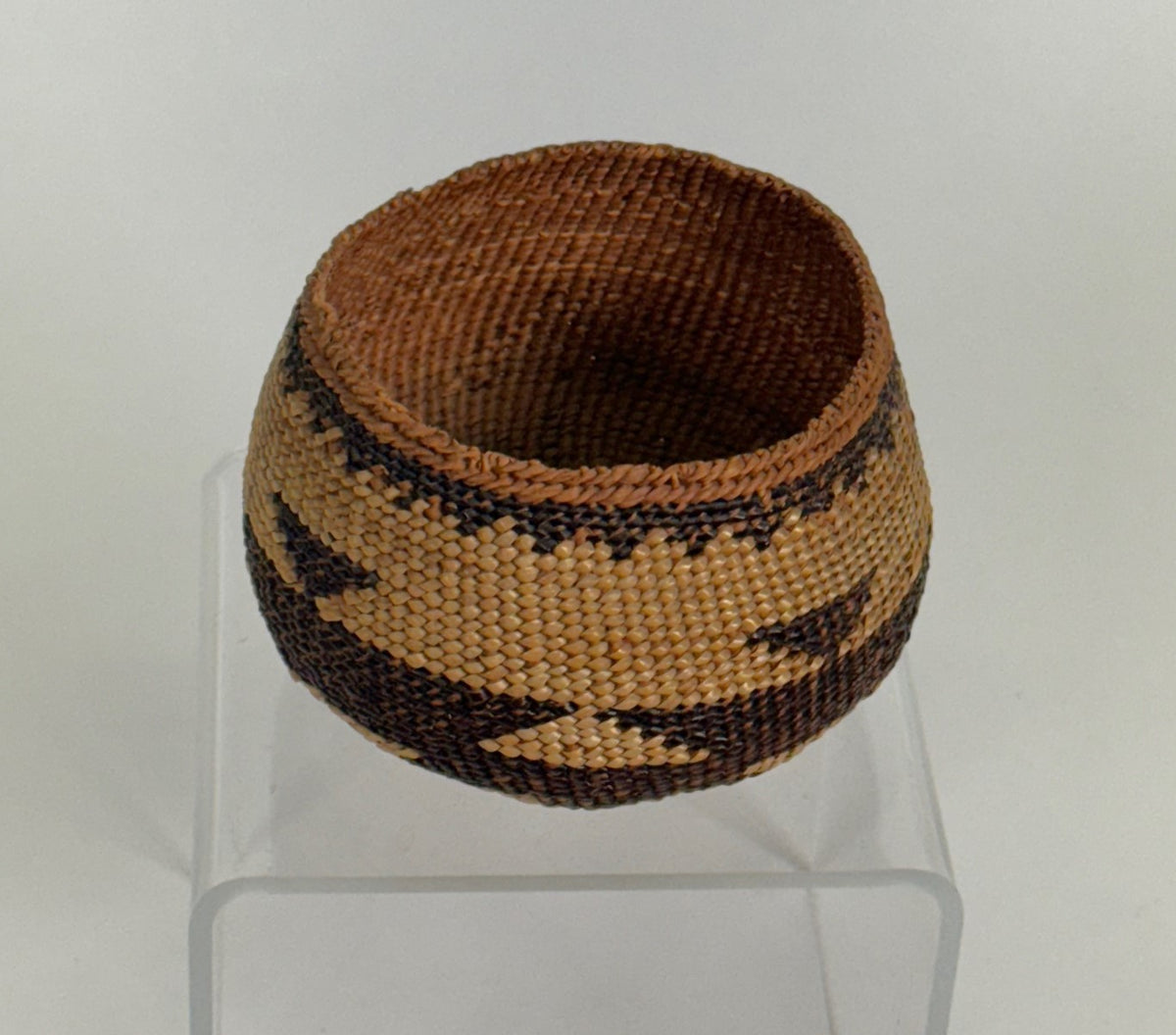 Northern California Yurok Basket of Rounded Form