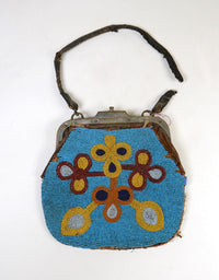 Antique Fully Beaded Plateau Purse