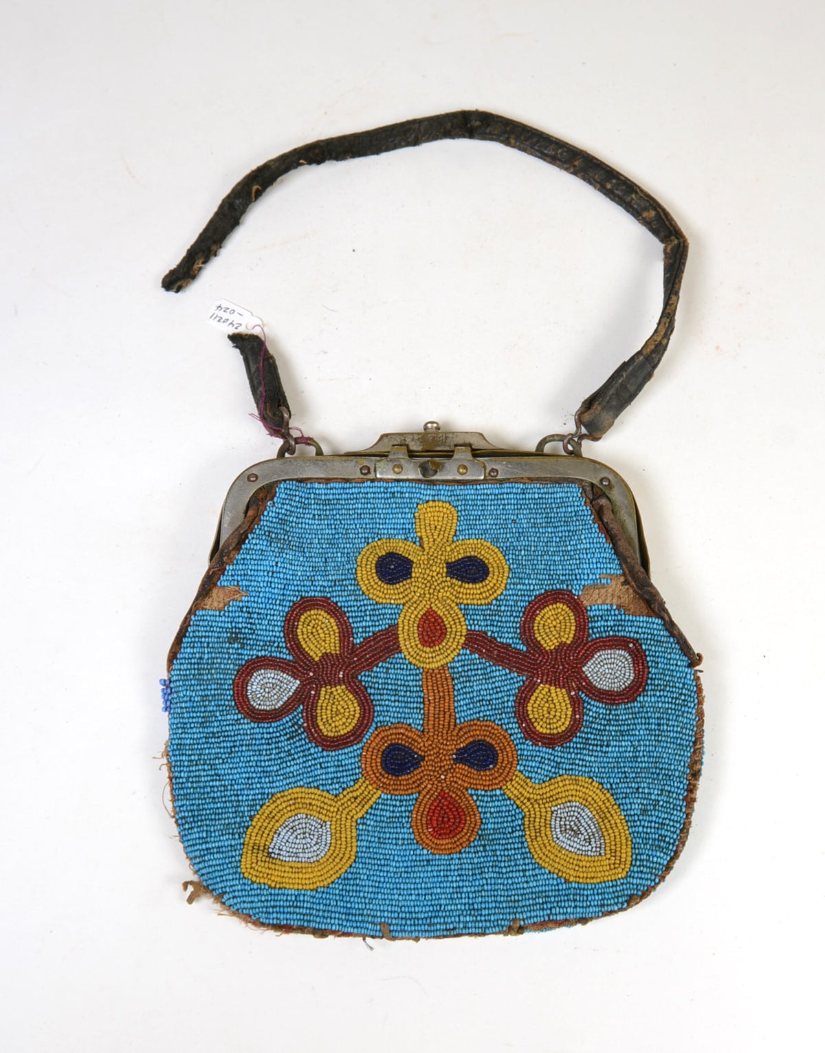 Antique Fully Beaded Plateau Purse